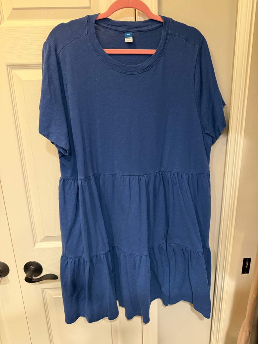 Old Navy Blue Tiered Short-Sleeve Dress